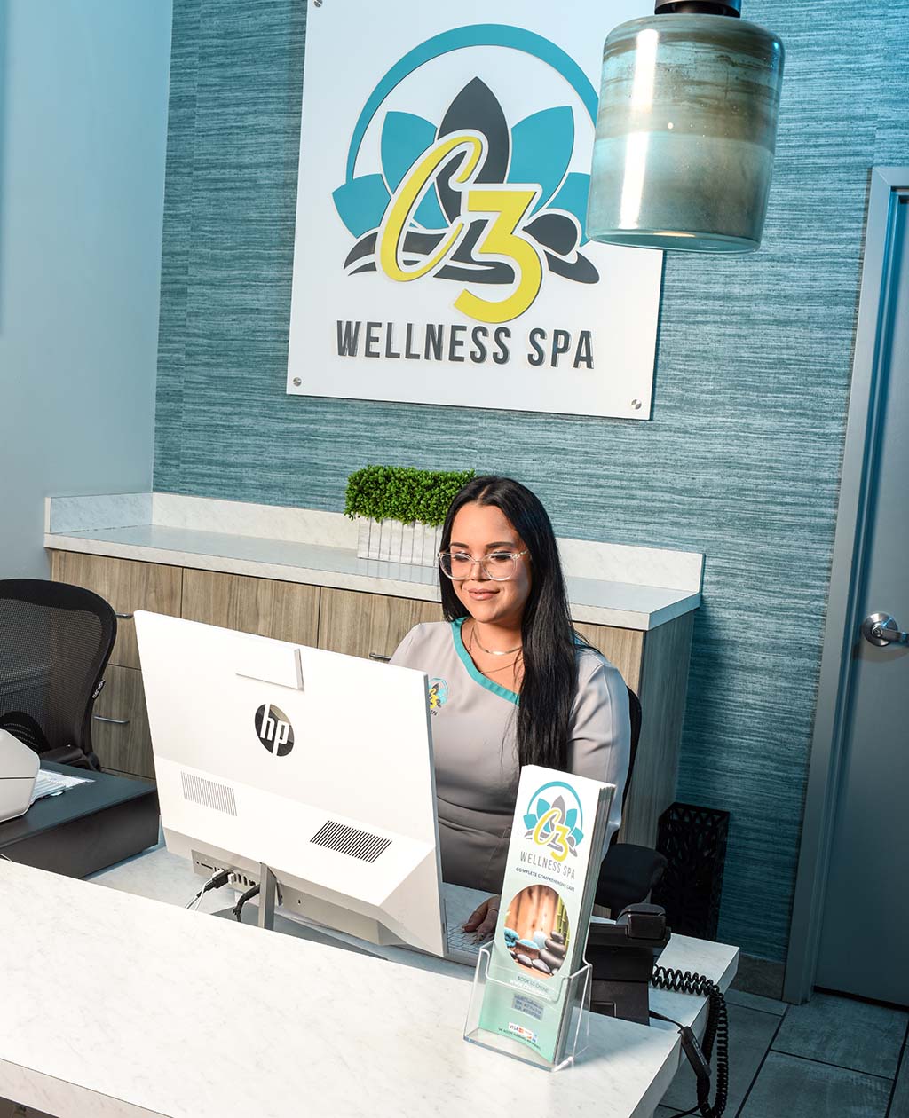 C3 Wellness Spa receptionist, spa franchise florida, spa franchise north carolina