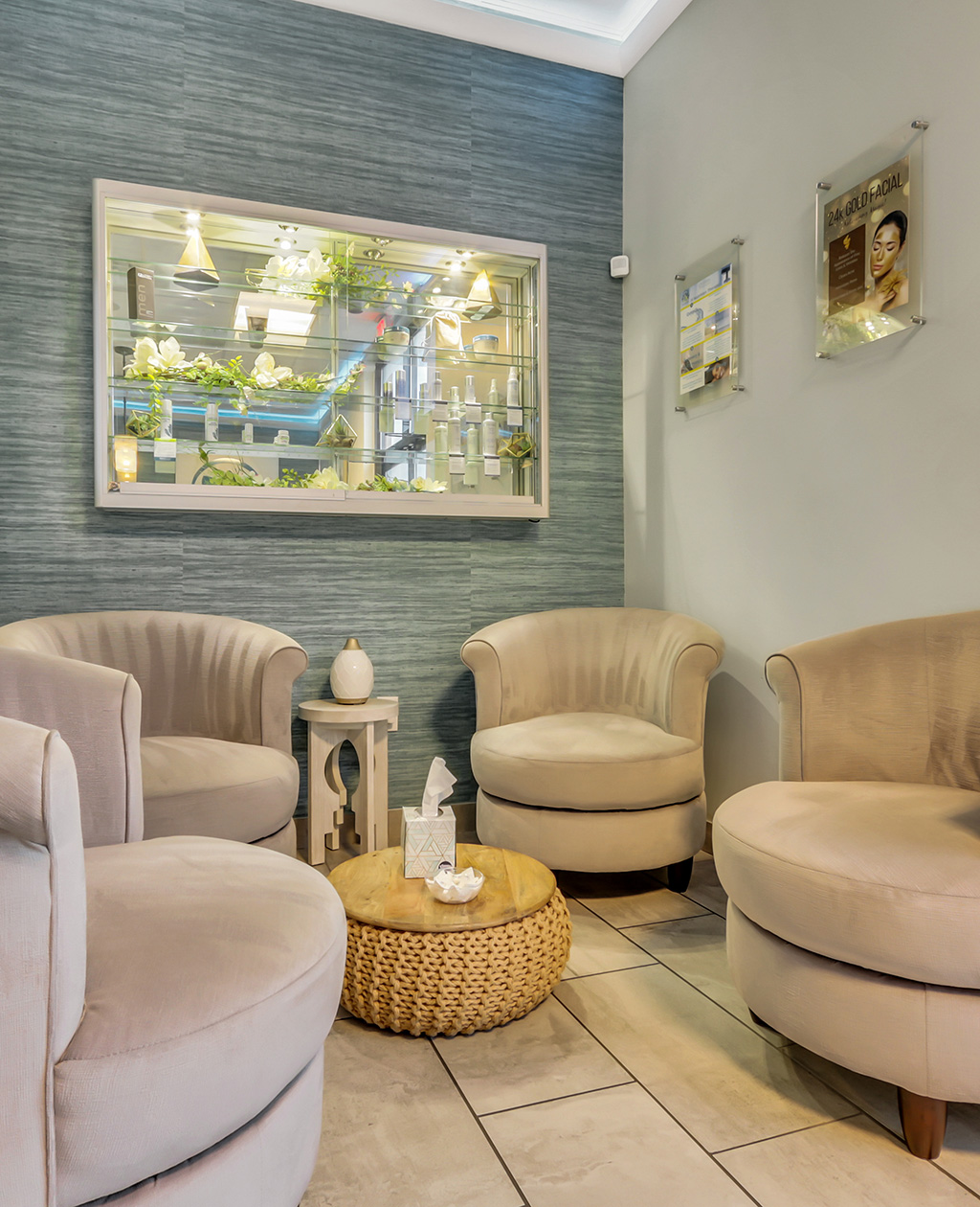 C3 Wellness Spa waiting room, med spa franchise